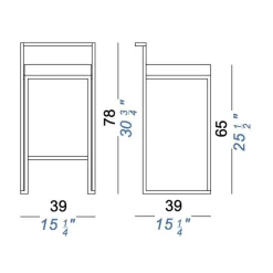 Lapalma Cubo S62 Barhocker Sitzfläche Leder H65cm| Barhocker