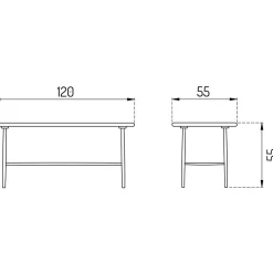 FDB Møbler D20 Couchtisch 120x55cm| Tische|Beistelltische
