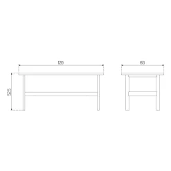 FDB Møbler D33 Couchtisch 120x60cm| Beistelltische