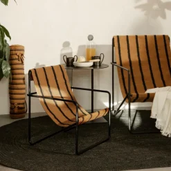 Sessel^Ferm Living Desert Loungestuhl Gestell schwarz