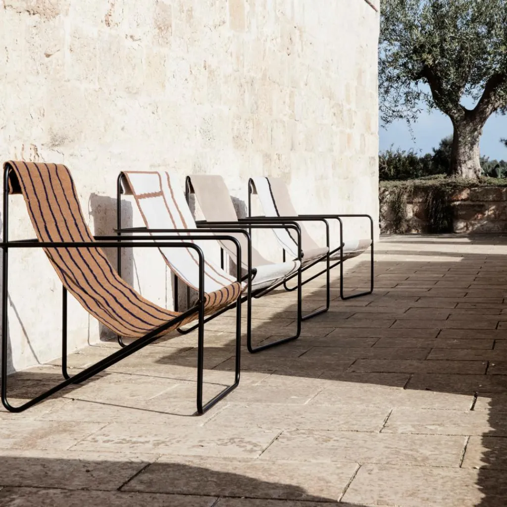 Sessel^Ferm Living Desert Loungestuhl Gestell schwarz