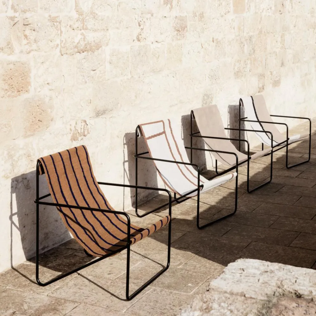 Sessel^Ferm Living Desert Loungestuhl Gestell schwarz