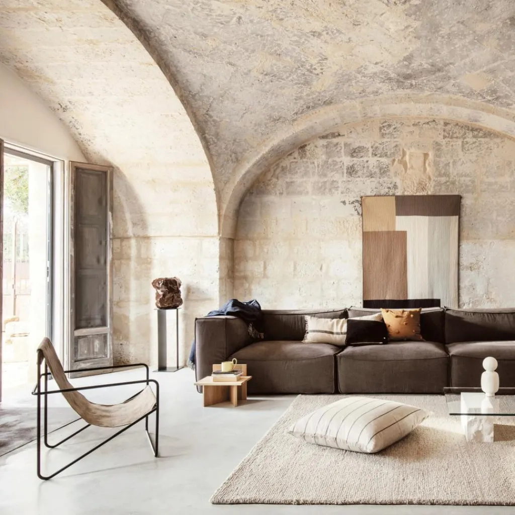 Sessel^Ferm Living Desert Loungestuhl Gestell schwarz