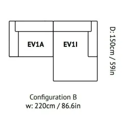 Sofas^&Tradition Develius 2-Sitzer Sofa Chaiselongue rechts