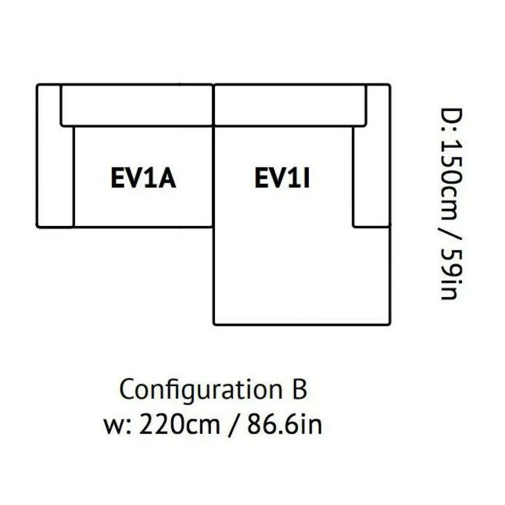 Sofas^&Tradition Develius 2-Sitzer Sofa Chaiselongue rechts