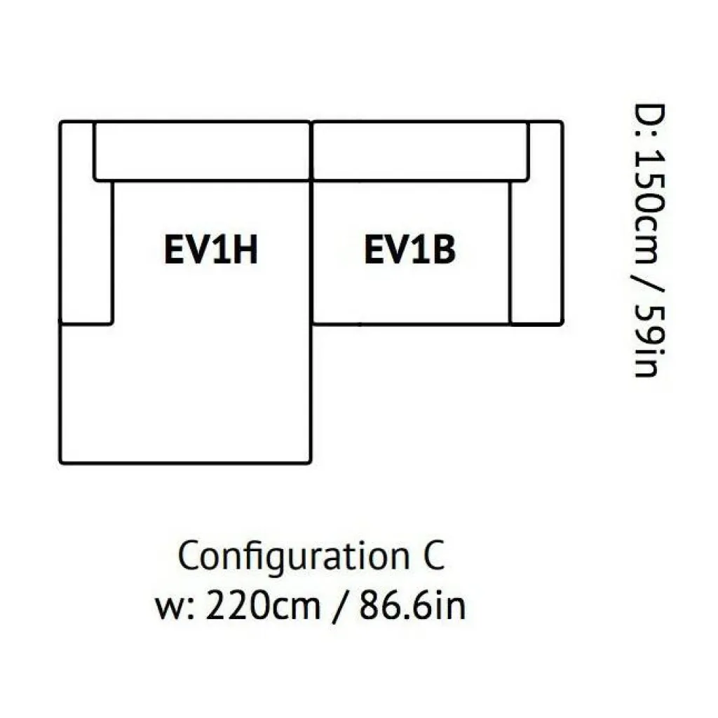 &Tradition Develius 2-Sitzer Sofa mit Chaiselongue links| Sofas