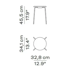 Hocker^Fritz Hansen DOT™ Hocker Furnier Gestell Stahl verchromt