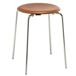 Hocker^Fritz Hansen DOT™ Hocker Leder Gestell Stahl verchromt
