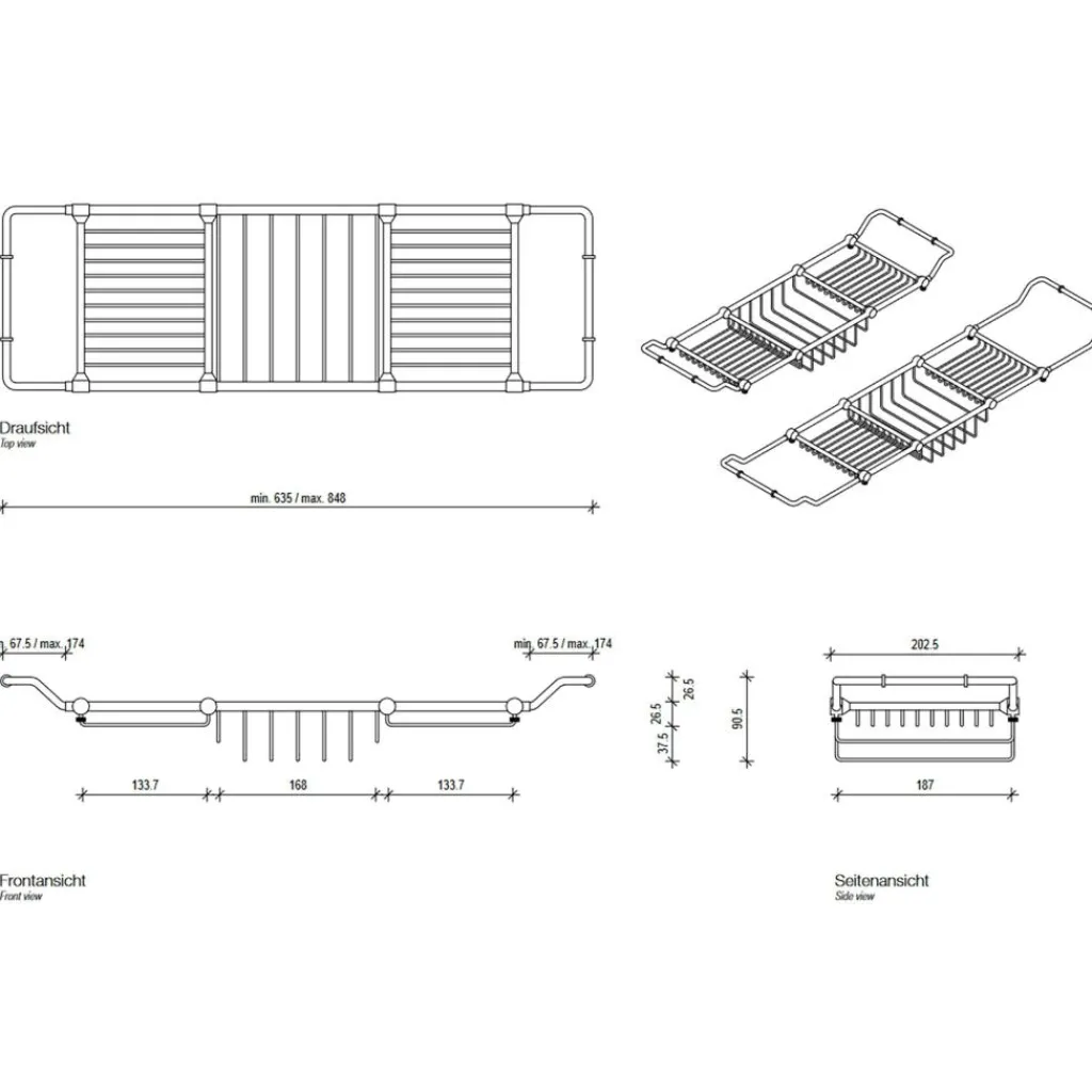 Badaccessoires^Decor Walther DW 25 Wannenablage