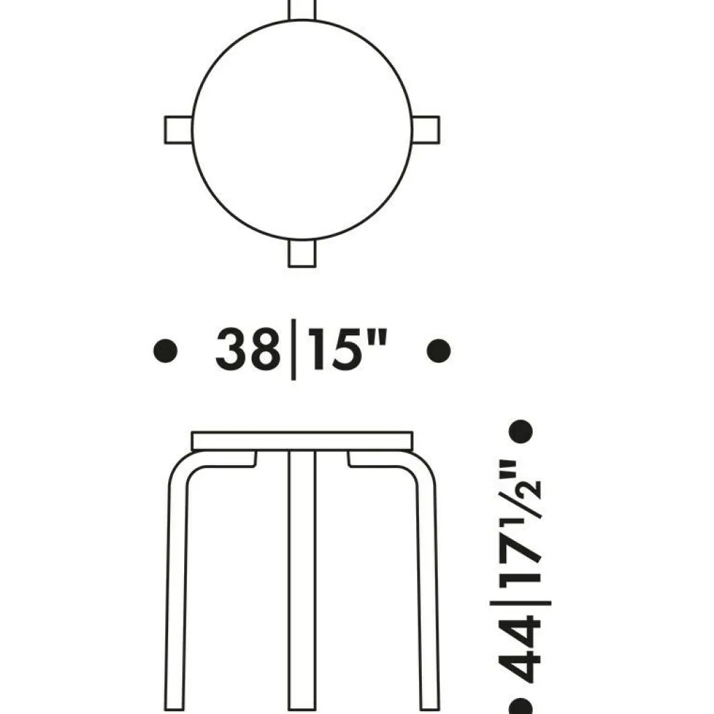Artek E60 Hocker Gestell gebeizt| Hocker