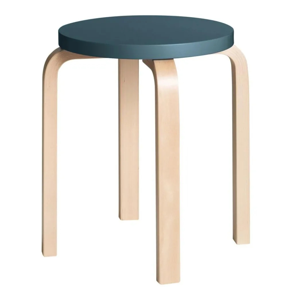 Hocker^Artek E60 Hocker Gestell klar lackiert