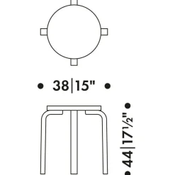 Hocker^Artek E60 Hocker Gestell lackiert