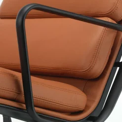 Sessel^Vitra EA 222 Soft Pad Aluminium Chair Drehsessel Leder