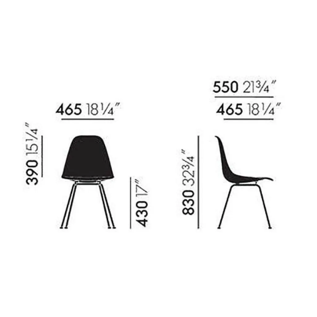 Stühle^Vitra Eames Fiberglass Side Chair DSX Gestell weiß