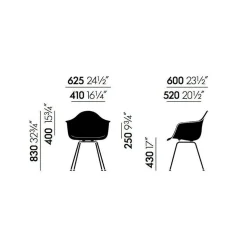 Vitra Eames Plastic Armchair DAX RE verchromt| Stühle