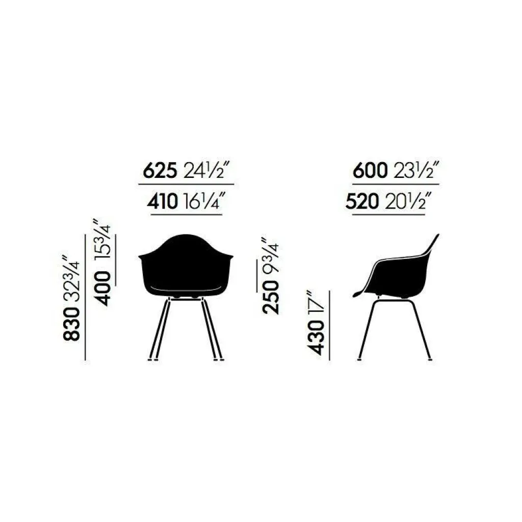 Vitra Eames Plastic Chair DAX RE Gestell schwarz| Stühle