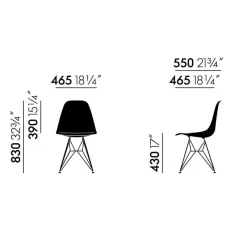Vitra Eames Plastic Side Chair DSR RE Gestell meeresschaum grün| Stühle