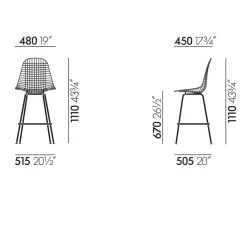 Vitra Eames Wire Barstuhl medium| Barhocker