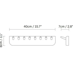 Garderoben^Form & Refine Echo Garderobenleiste 40cm
