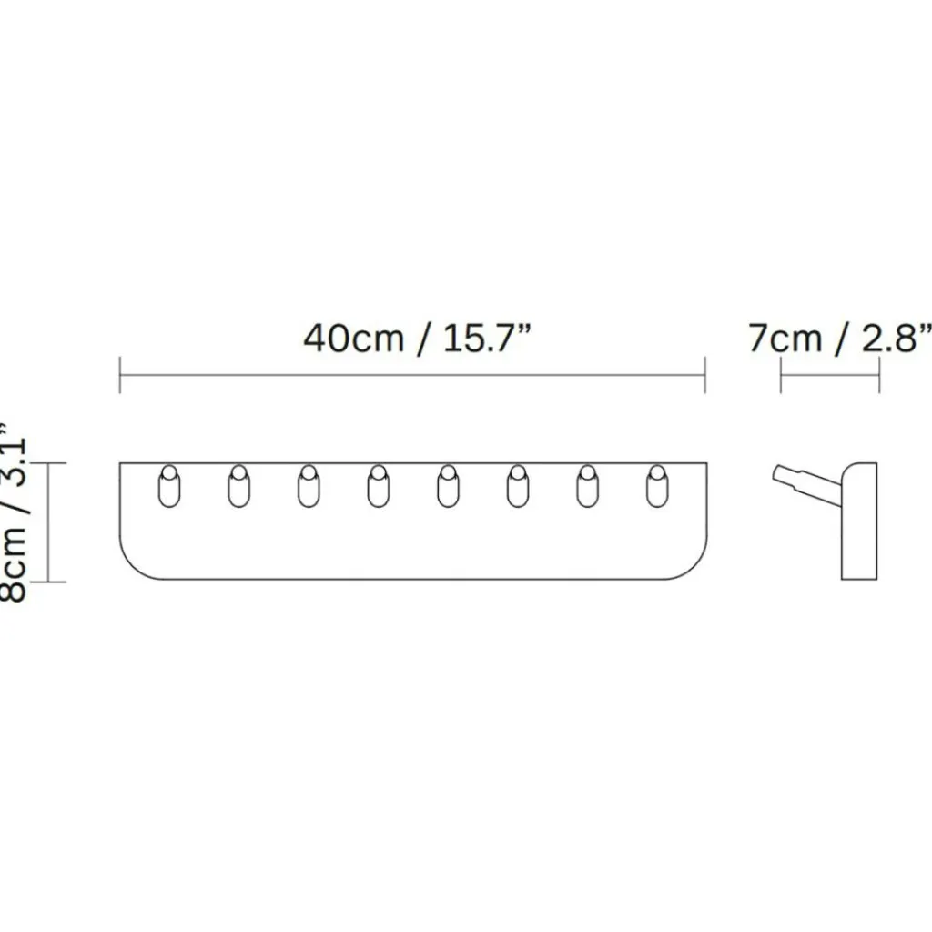 Garderoben^Form & Refine Echo Garderobenleiste 40cm