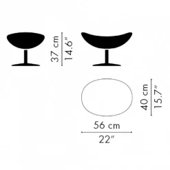 Hocker^Fritz Hansen Egg/Das Ei™ Fußhocker Leder Gestell Braun Bronze