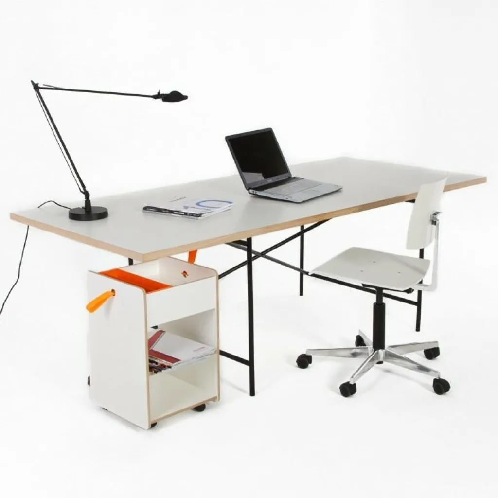 Schreibtische^Richard Lampert Eiermann 1 Tisch 180x90cm Gestell exzentrisch 110x66x78cm