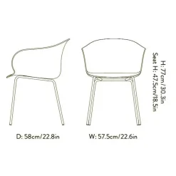 Stühle^&Tradition Elefy JH28 Armlehnstuhl Gestell Messing