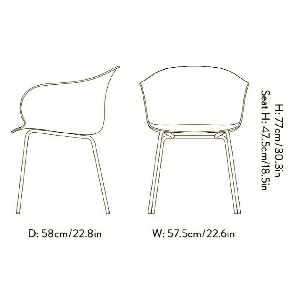 Stühle^&Tradition Elefy JH28 Armlehnstuhl Gestell Messing