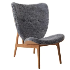 NORR 11 Elephant Lounge Sessel Schaffell Gestell geräucherte Eiche| Sessel