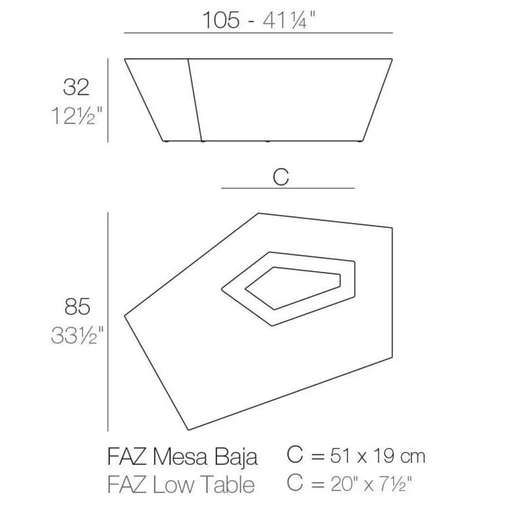Garten-Beistelltische^Vondom Faz Outdoor Couchtisch