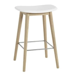 Barhocker^Muuto Fiber Barhocker mit Holzgestell 65cm