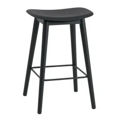 Barhocker^Muuto Fiber Barhocker mit Holzgestell 65cm
