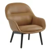 Stühle^Muuto Fiber Lounge Armchair Holzgestell gepolstert Leder