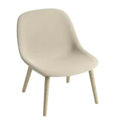 Sessel^Muuto Fiber Lounge Stuhl Holzgestell gepolstert
