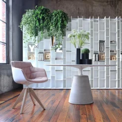 Stühle^MDF Italia Flow Slim Armlehnstuhl Eiche gepolstert