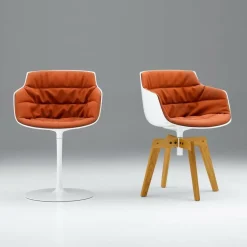 Stühle^MDF Italia Flow Slim Armlehnstuhl Eiche gepolstert