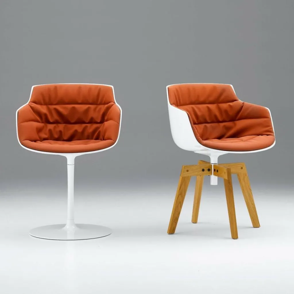 Stühle^MDF Italia Flow Slim Armlehnstuhl Eiche gepolstert