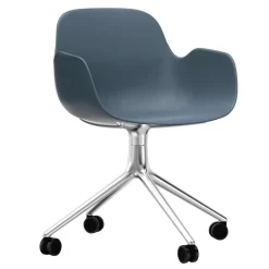 Bürostühle^Normann Copenhagen Form Armlehndrehstuhl mit Rollen 4W Gestell Aluminium