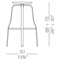 Barhocker^Lapalma Giro S106 Hocker Sitzfläche Edelstahl 66-76cm