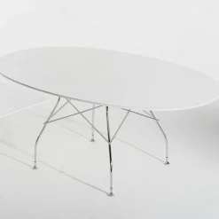 Kartell Glossy Esstisch oval Gestell Stahl verchromt| Esstische