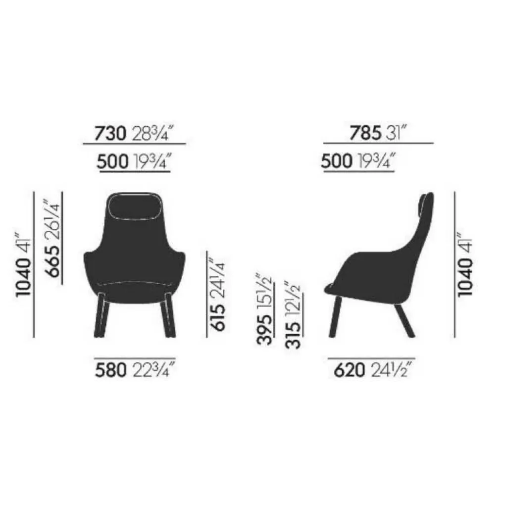 Sessel^Vitra HAL Lounge Sessel & Ottoman Stoff