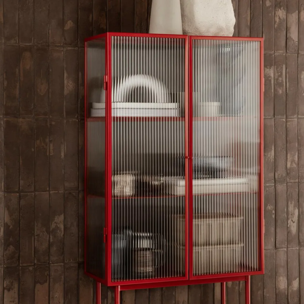 Schränke^Ferm Living Haze Vitrine geriffeltes Glas