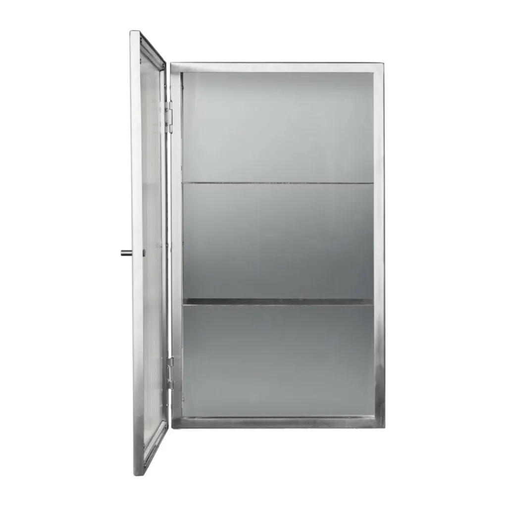 Ferm Living Haze Wandschrank geriffeltes Glas 35x60cm Edelstahl| Schränke