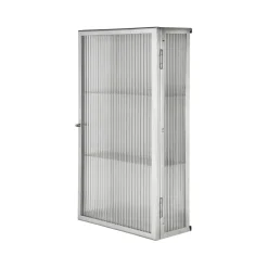Ferm Living Haze Wandschrank geriffeltes Glas 35x60cm Edelstahl| Schränke