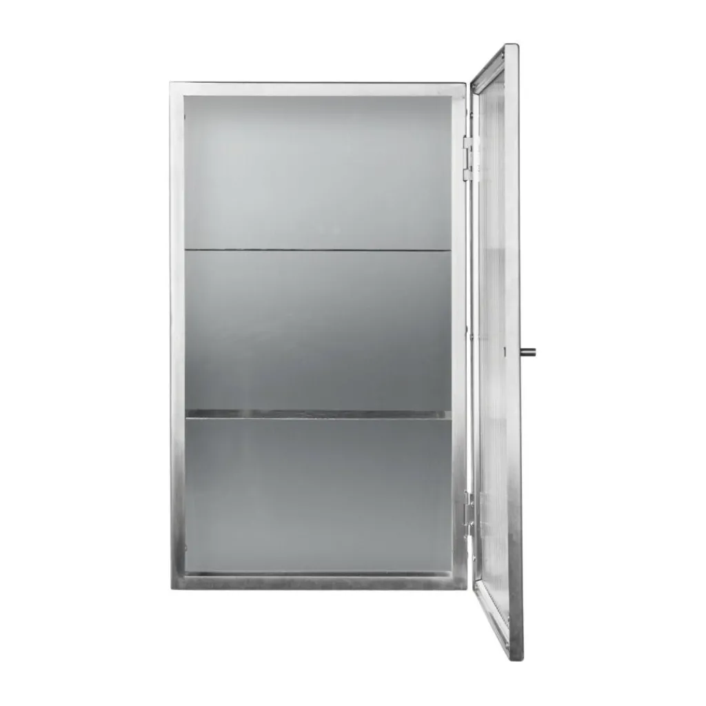 Ferm Living Haze Wandschrank geriffeltes Glas 35x60cm Edelstahl| Schränke