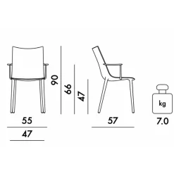 Kartell H.H.H. Armlehnstuhl Leder| Stühle