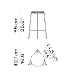 Barhocker^Fritz Hansen High Dot™ Barhocker Furnier 3 Beine