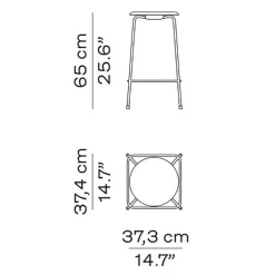 Barhocker^Fritz Hansen High Dot™ Barhocker Niedrig Furnier 4 Beine