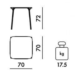 Gartentische^Kartell Hiray Gartenesstisch 70x70cm