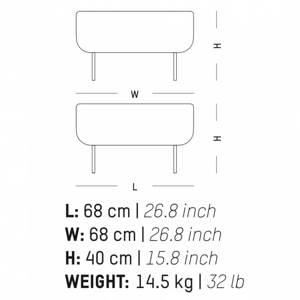 Hocker^Petite Friture Hoff Pouf 68x68x40cm